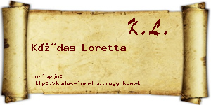 Kádas Loretta névjegykártya
